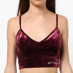 Velvet Burgundy Crop Top from Italy